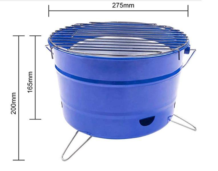 Barbacoa portátil con forma de cubo/barril