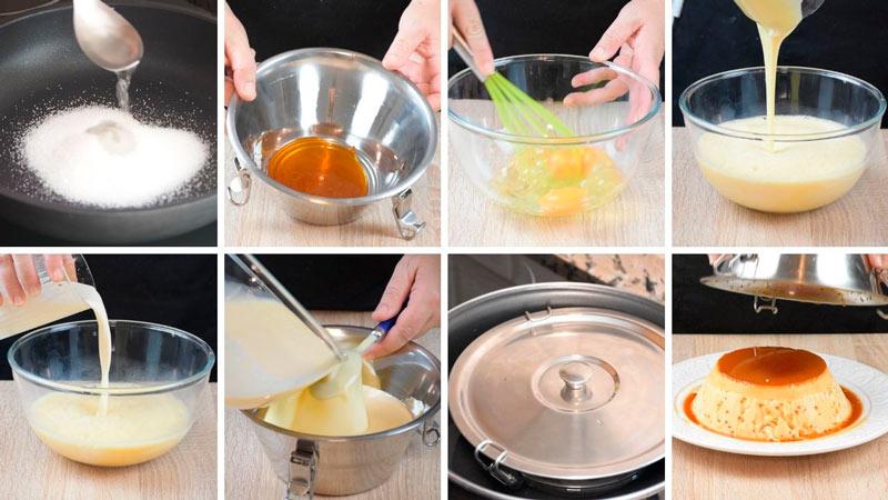 como hacer paso a paso el flan de 3 leches