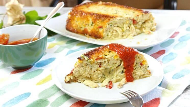 Pastel de pollo y queso