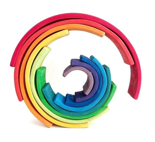 Wooden rainbow crested wave stack