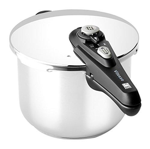 BRA RÁPIDA Vitesse Olla de 6 litros apta para todo tipo de cocinas incluida inducción, Acero Inoxidable, Plata, 22 cm