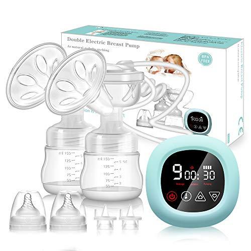 Sacaleches EléCtrico PiAEK Extractor De Leche Doble PortáTil Recargable Con Extractor De Leche Con Pantalla TáCtil Silencioso Sin BPA 3 Modos 27 Niveles