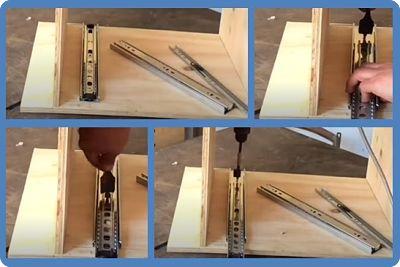 Proceso de colocación de las marcas donde irá la corredera telescópica