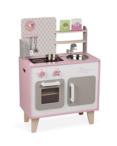 Janod- Macaron Cocina de Juquete, Multicolor, 53 x 30 x 78 cm (Jura Toys J06567)