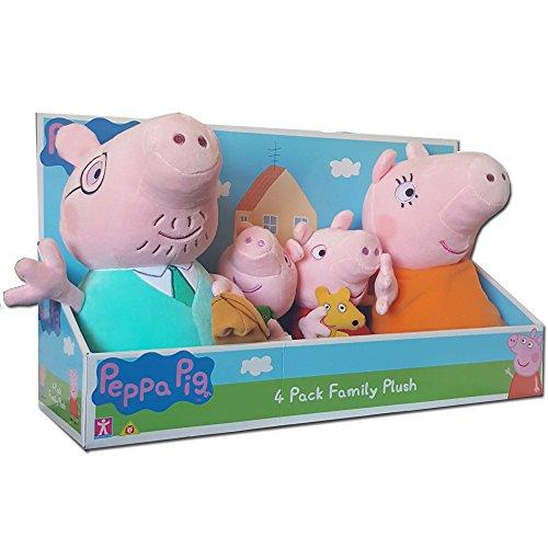 Peppa Pig 4 Family Paquete de peluche de peluche en caja de presentación