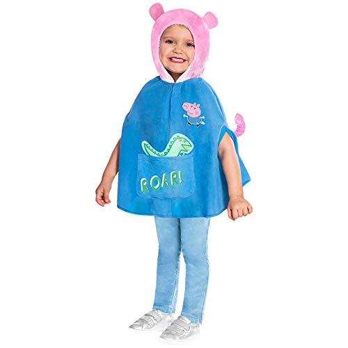 Disfraz de George Peppa Pig Disfraz para niños Poncho con Capucha (Edad: 2-3 años)