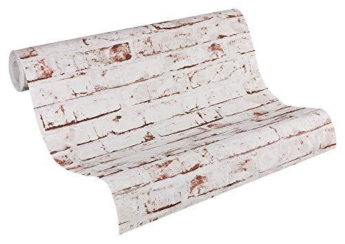 A.S. Création papel pintado de tejido-no-tejido New England beige marrón rojo 10,05 m x 0,53 m 907813