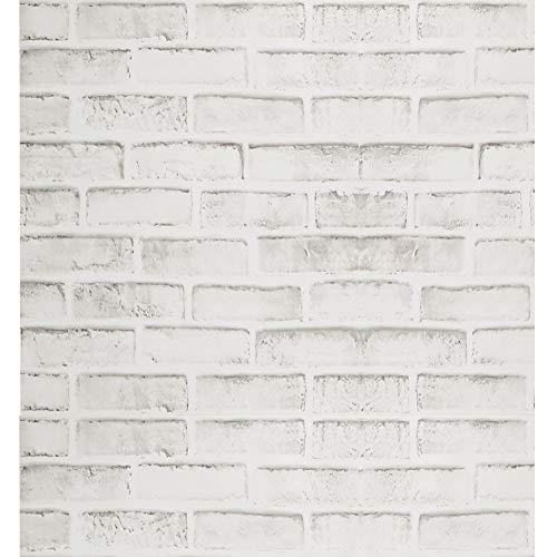 Papel Pintado de Ladrillo Gris Rústico Blanco Papel de Contacto Rústico Autoadhesivo Gris Decoración Del Hogar Pelar y Pegar Pegatinas de Puerta de Panel de Pared Contra Salpicaduras 44 * 500cm