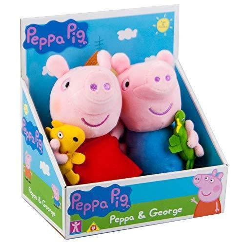 Peppa Pig George con Dinosaurio y Peppa con Peluche Suave de Peluche de Juguete