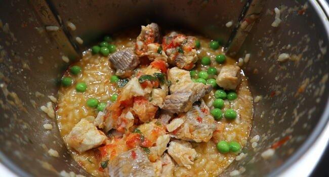 Receta preparada con Thermomix de arroz con cazón