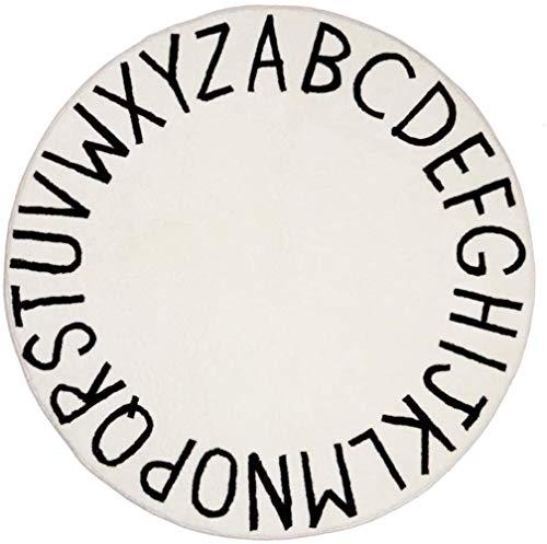 SHACOS Alfombra Habitación Infantil Playmat Niños Alfombra Redonda de Algodón Pelo Corto Grande Lavable Crawl Mat 80 x 80cm