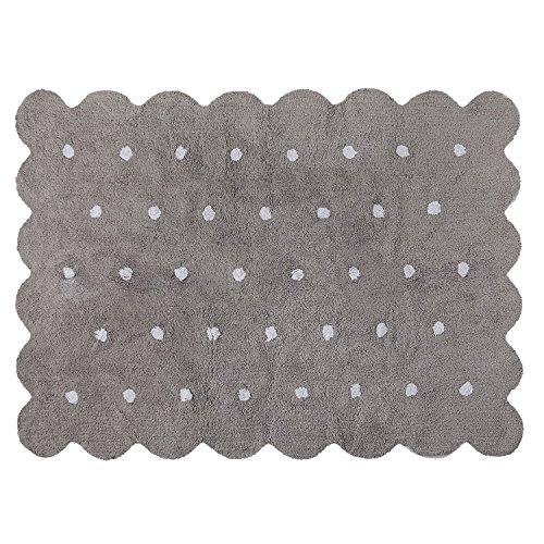 Lorena Canals Alfombra Infantil Lavable, Modelo Galleta, 120 x 160 cm, Color Gris