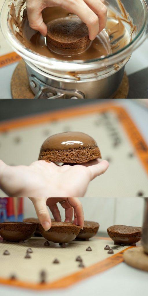 tortas de caldero de chocolate
