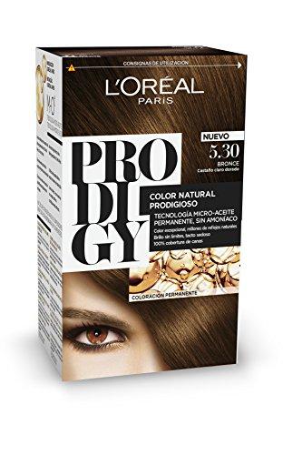 LOréal Prodigy Coloración Sin Amoniaco, Tono: 5.30 Castaño claro dorado Bronce
