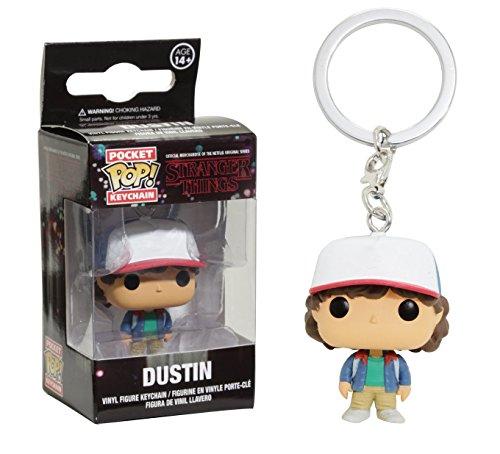 Stranger Things-Funko Pop Keychain Dustin Llavero de Vinilo, Multicolor 14229