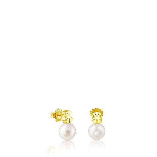 Pendientes TOUS Sweet Dolls en oro amarillo de 18 kt y perlas cultivadas de 0,95 cm