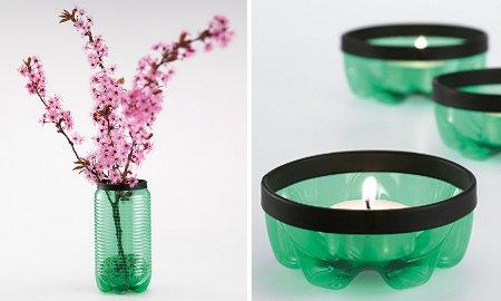 Como hacer con tus propias manos Floreros y portavelas reciclando botellas