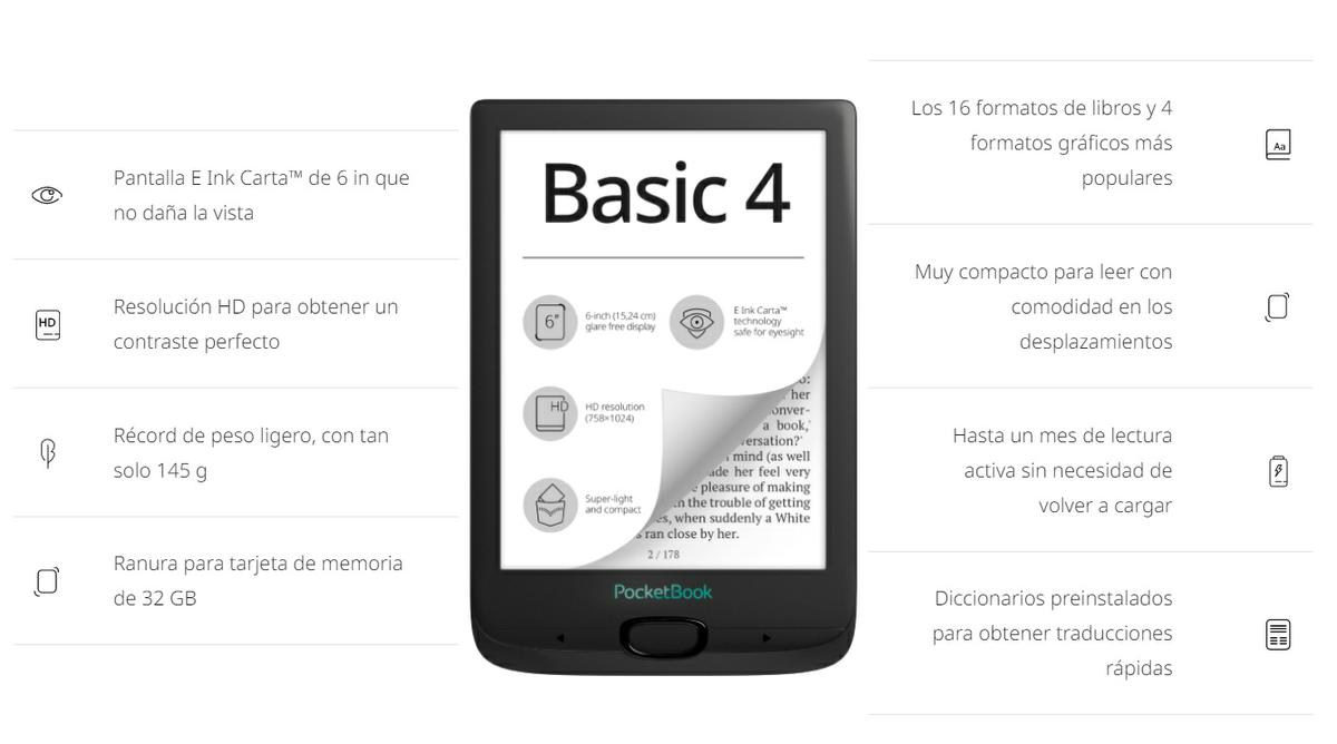 PocketBook Basic 4 - Características