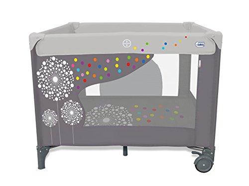 Asalvo 12487 - Parque cuadrado, diseño diente de león, color gris, 77 x 97 x 97 cm