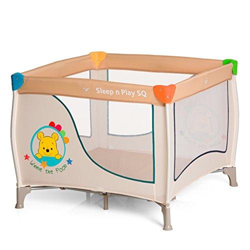 Hauck Sleep N Play SQ - Cuna parque ligero 3 piezas, 90 cm x 90 cm, cuna de viaje con base colchón y bolso de transporte, plegable y transporte fácil, beige