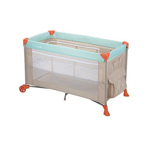 Safety 1st Full Dreams Cuna de viaje plegable con cuna bebé y cambiador, con ruedas y bolsa para un fácil transporte, Tamano de colchon estandar (60x120cm), color happy Day