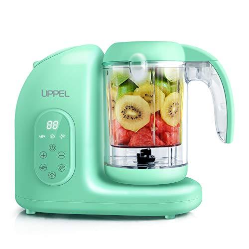 Robot de Cocina, UPPEL Licuadora Bebé Trituradora de Alimentos para Bebé Potencia de 300W / 65W Vapor Alta Temperatura Combinación de Múltiples Funciones para el BebéVerde)
