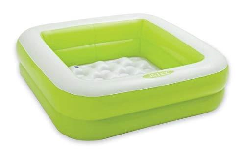 INTEX-57100NP Piscina infantil hinchable cuadrada, colores aleatorios, 86 x 86 x 25 cm, 1 unidad