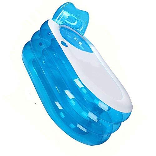 Bañera hinchable portátil y plegable, 145 cm, para adultos, niños, bebés y ancianos, piscina hinchable, baño en casa, totalmente hinchada, 144 x 78 x 63 cm, color azul, de Xelparucoutdoor.