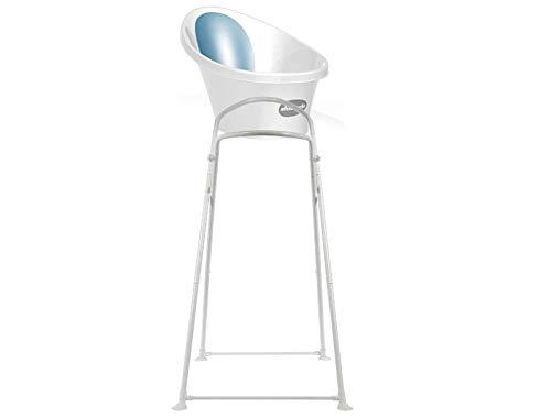 Shnuggle Bañera Bum Bump + Soporte Bañera (Blanco-azul) + Regalo de un cepillo y peine