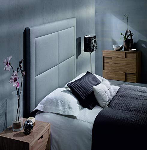 Naturalia Bruselas - Cabecero de Cama en Polipiel, Ceniza, 160 x 120 cm