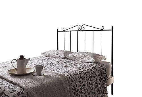 Mueblix Cabecero de Forja Ecus Negro, 135 cm
