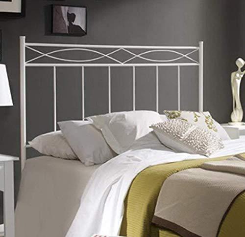 MUEBLIX | Cabecero de Forja NOVA | Cabecero de Cama Original de 150 cm | Cabezal de Cama Moderno | Para Camas Individuales | Color Blanco Roto | Excelente Acabado