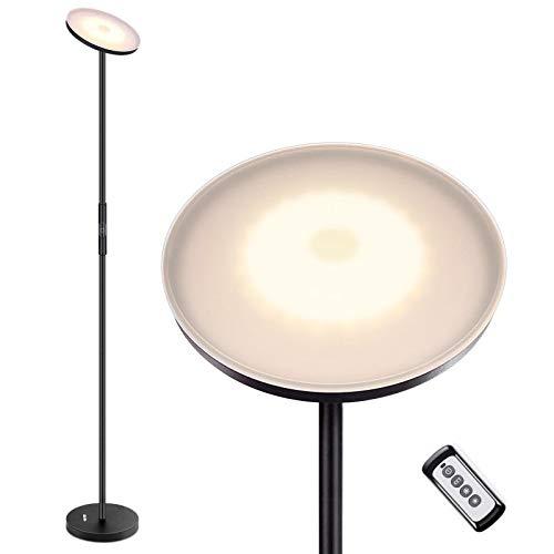 Albrillo LED Lámpara de Pie - Lámpara Táctil de Hierro 20W con Control Remoto, 3 Temperaturas de Color, Regulable sin Escalonamientos, Bajo Consumo, Lámpara Moderna para Salón, Dormitorio y Oficina