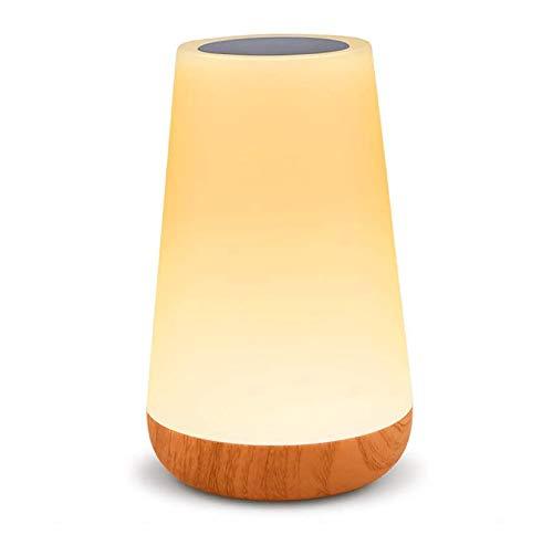 Luz Nocturna de LED, Amouhom Lámpara de Mesita de Noche, Luz del humor Luz de noche para niños Control Remoto, Control Tactil, Regulable, USB Recargable, Cambio de Colores, Corredor Habitación Cámping
