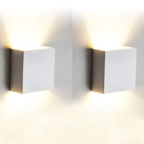 2 Pcs Aplique Pared Interior LED 7W Lámpara de pared Moderna 3000K Blanco Cálido Perfecto para Salon Dormitorio Sala Pasillo Escalera