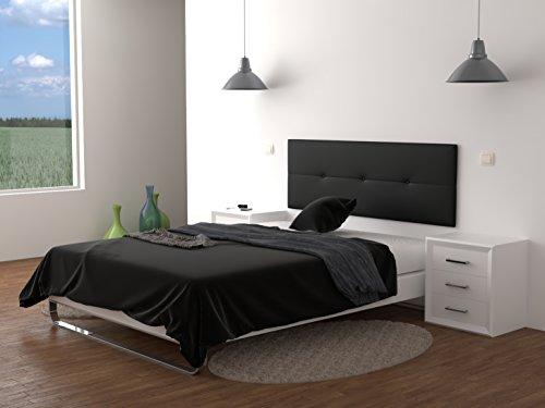 LA WEB DEL COLCHON - Cabecero tapizado Julie para Cama de 150 (160 x 55 cms) Negro