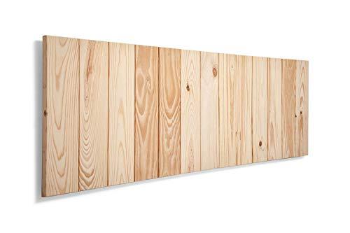 SUENOSZZZ-ESPECIALISTAS DEL DESCANSO Cabecero de Cama de Madera ANETO Color Crudo para Pared. Cabecero de Tablas Verticales. Estilo Vintage, para Camas de 90 y 105