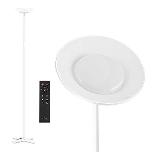 Lámpara de Pie 30W Regulable Control táctil/Control remoto (Blanca)