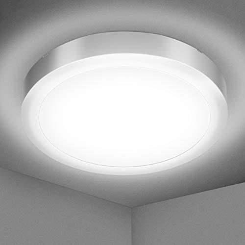 Lámpara de Techo LED 18W, Elfeland Plafón LED Techo Baño 5000K 1700LM Impermeable IP54 Equivalente 120W Blanca Natural Luz de Techo Led Moderna para Baño Dormitorio Cocina Salón Pasillo Comedor