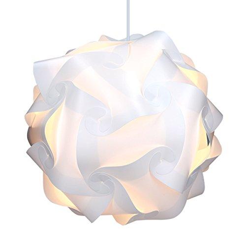 kwmobile Lámpara puzzle DIY 30 piezas - Lámpara de techo blanca con cable de 90CM y fijación E27 - Iluminación y decoración - Tamaño XL