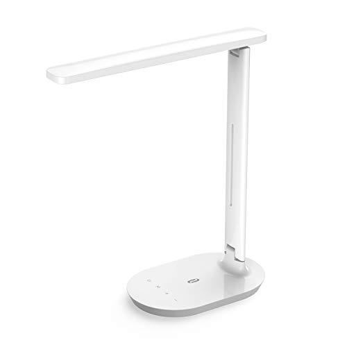 Lámpara Escritorio LED TaoTronics Flexo de Escritorio (5 Niveles de Brillo, 3 Modos, Función de Memoria, Control Táctil) Lámpara de Mesa,Lámpara de Oficina para Leer,Estudiar,Relajamiento,Blanco