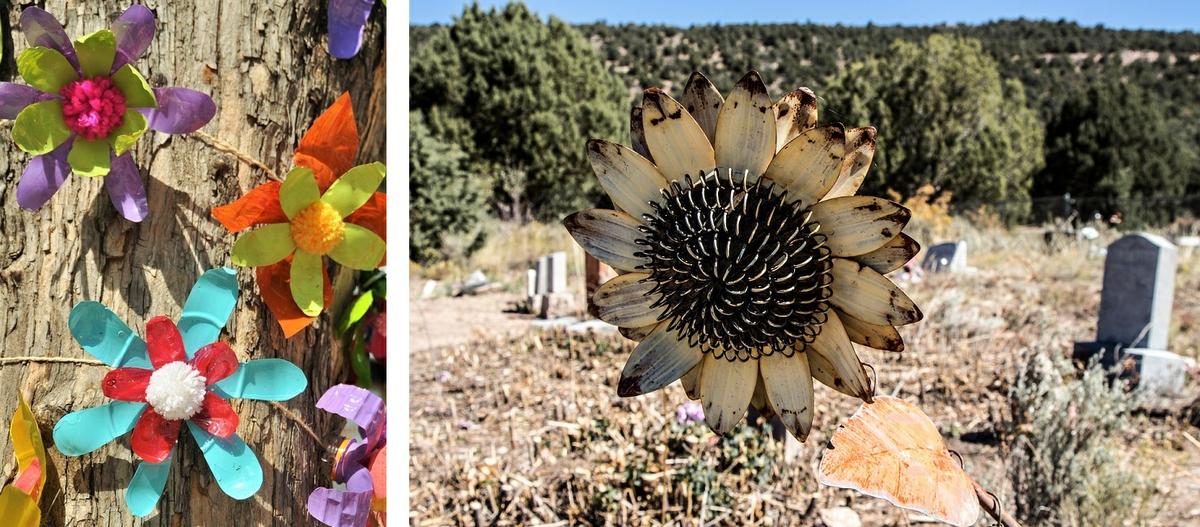 Además de las flores, hay muchas opciones para decorar y embellecer las tumbas, y podemos hacerlas con elementos reciclados.