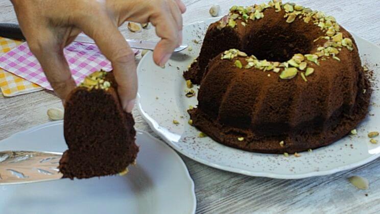 Bizcocho de chocolate en microondas