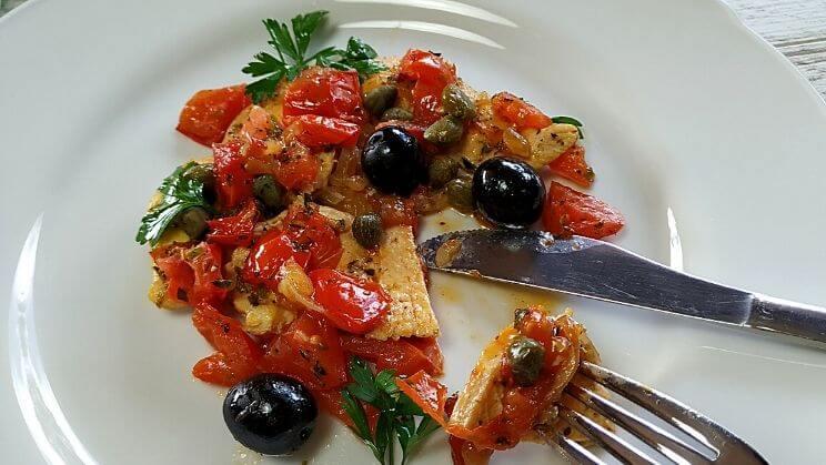 Pechuga de pollo a la mediterránea