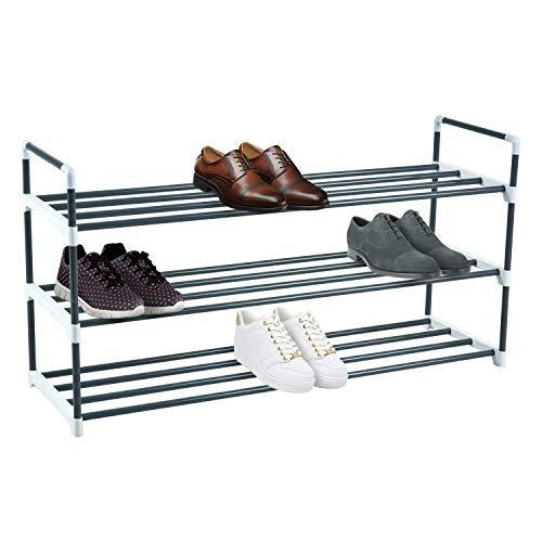 Zapatero de metal resistente con 3 niveles; montaje rápido, no requieren herramientas, de Knight.