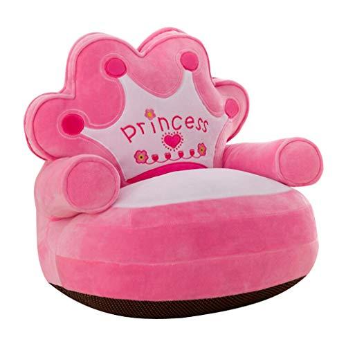 B Blesiya Sillón Sofá Infantil Personalizado de Espuma para Niños 0-5 Años, Decoración de Hogar - Corona Rosa