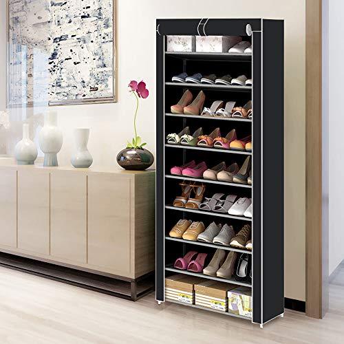 MorNon El Estante para Zapatos Organizador de Almacenamiento de Zapatero de 10 Capas a Prueba de Polvo Puede Contener 27 Pares