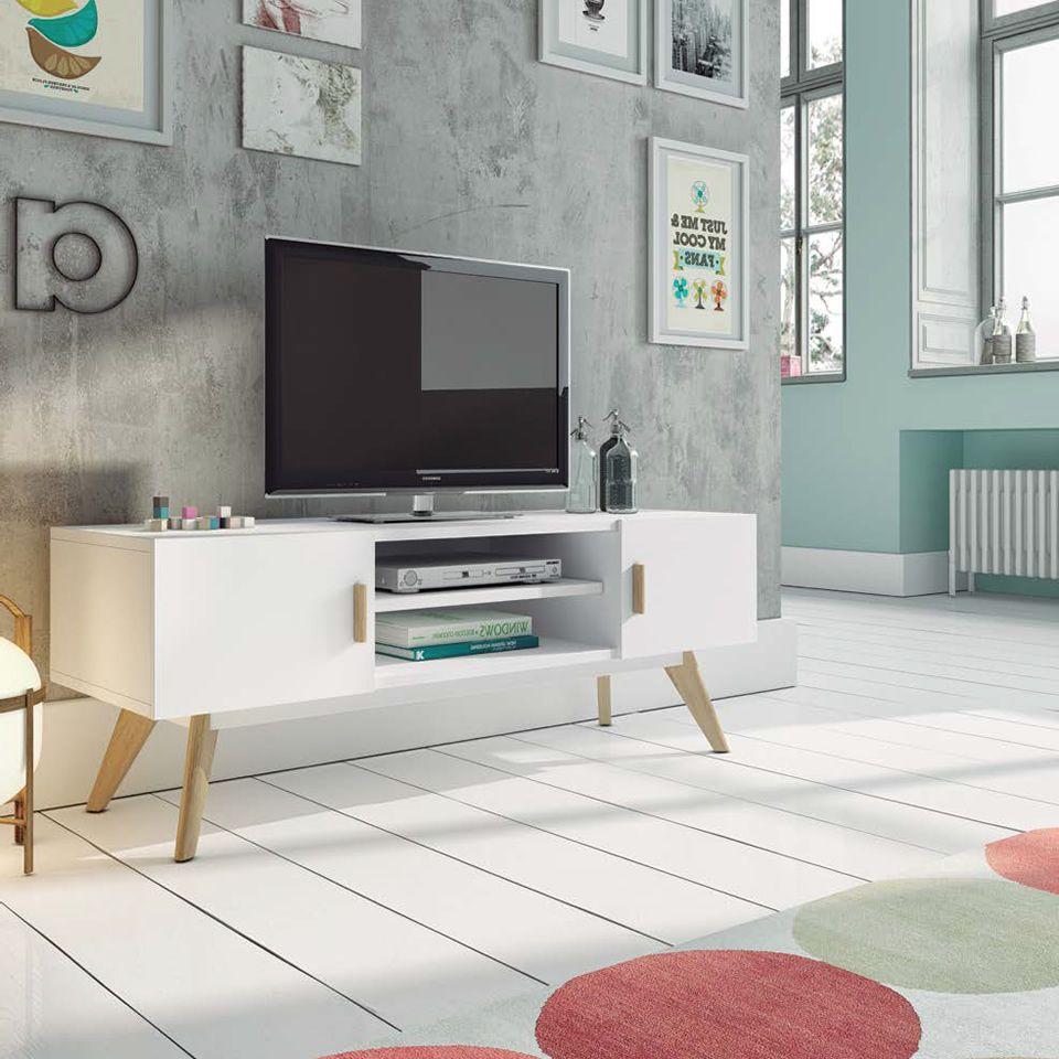 Mueble de tv blanco estilo nórdico