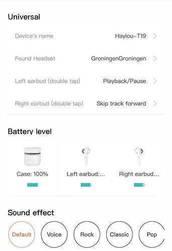 Haylou T19 TWS - App
