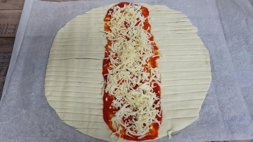 Pizza momia para halloween